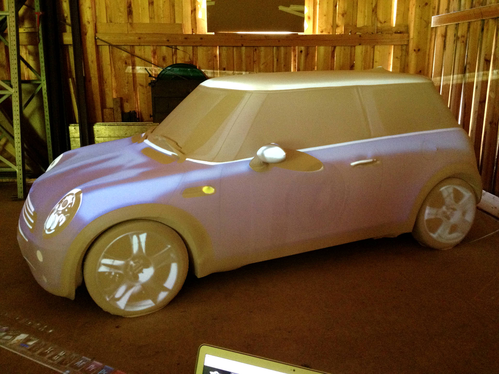 Fertige Projektion auf dem Mini in Originalgröße
