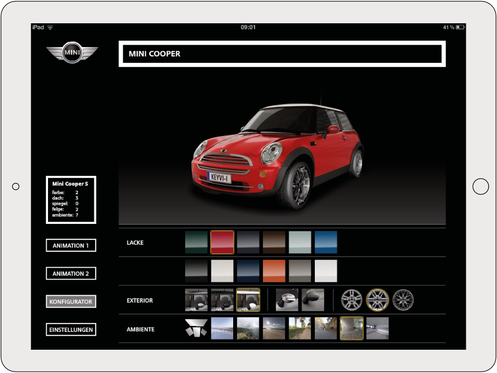 iPad-App zur Mini-Konfiguration